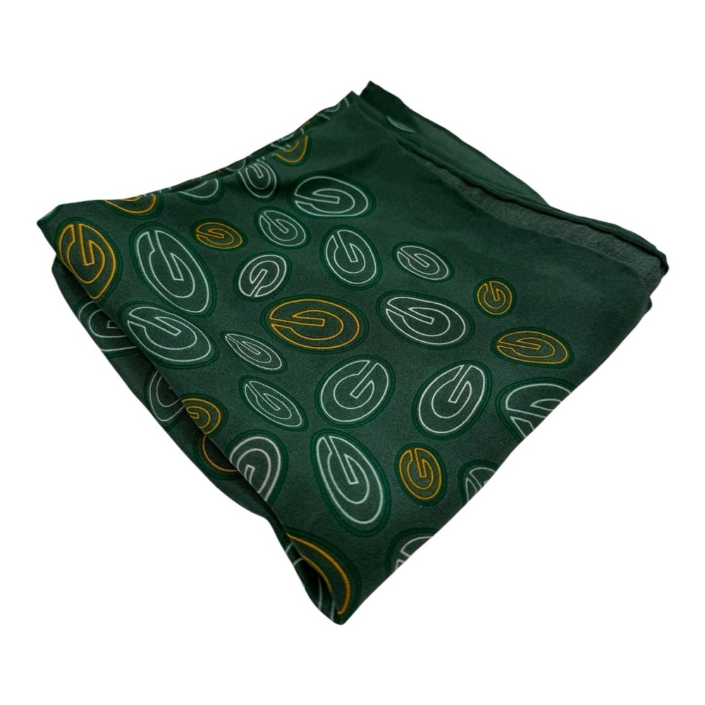 Vintage Green Bay Packers Scarf 25” x 25” Allover Logo Print – Silk-Like Soft